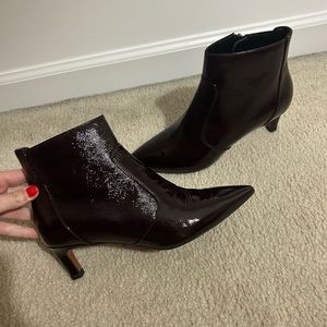 Aquatalia Marilisa Patent leather burgundy boots